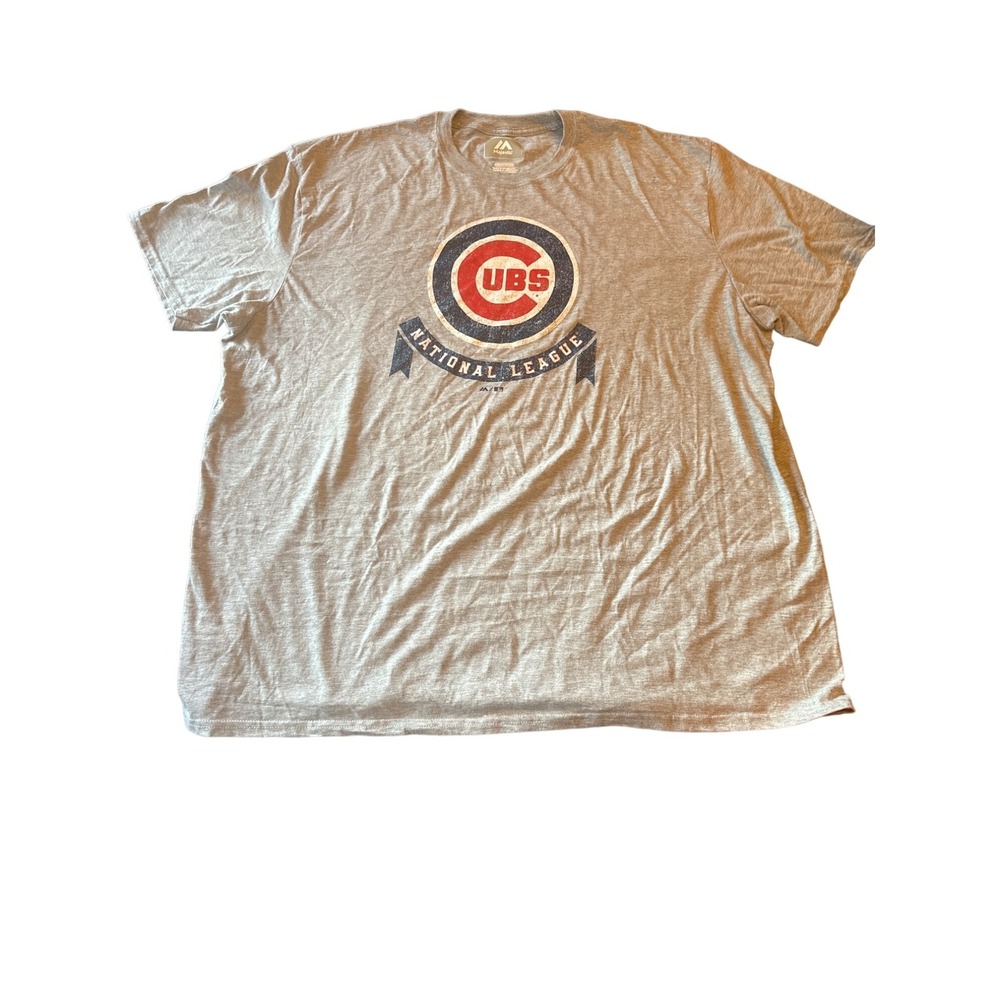 Chicago Cubs Distressed National‎ League Gray Short Sleeve T Shirt Size 3X